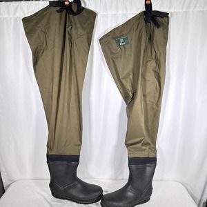 Vintage Orvis Fly Fishing Hip Waders Size XXL Vibram Boot Size 14 Hunting Camp